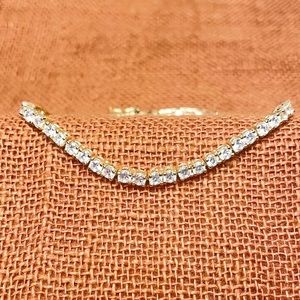 Vintage Silver Cubic Zirconia Tennis Bracelet | Size 8”